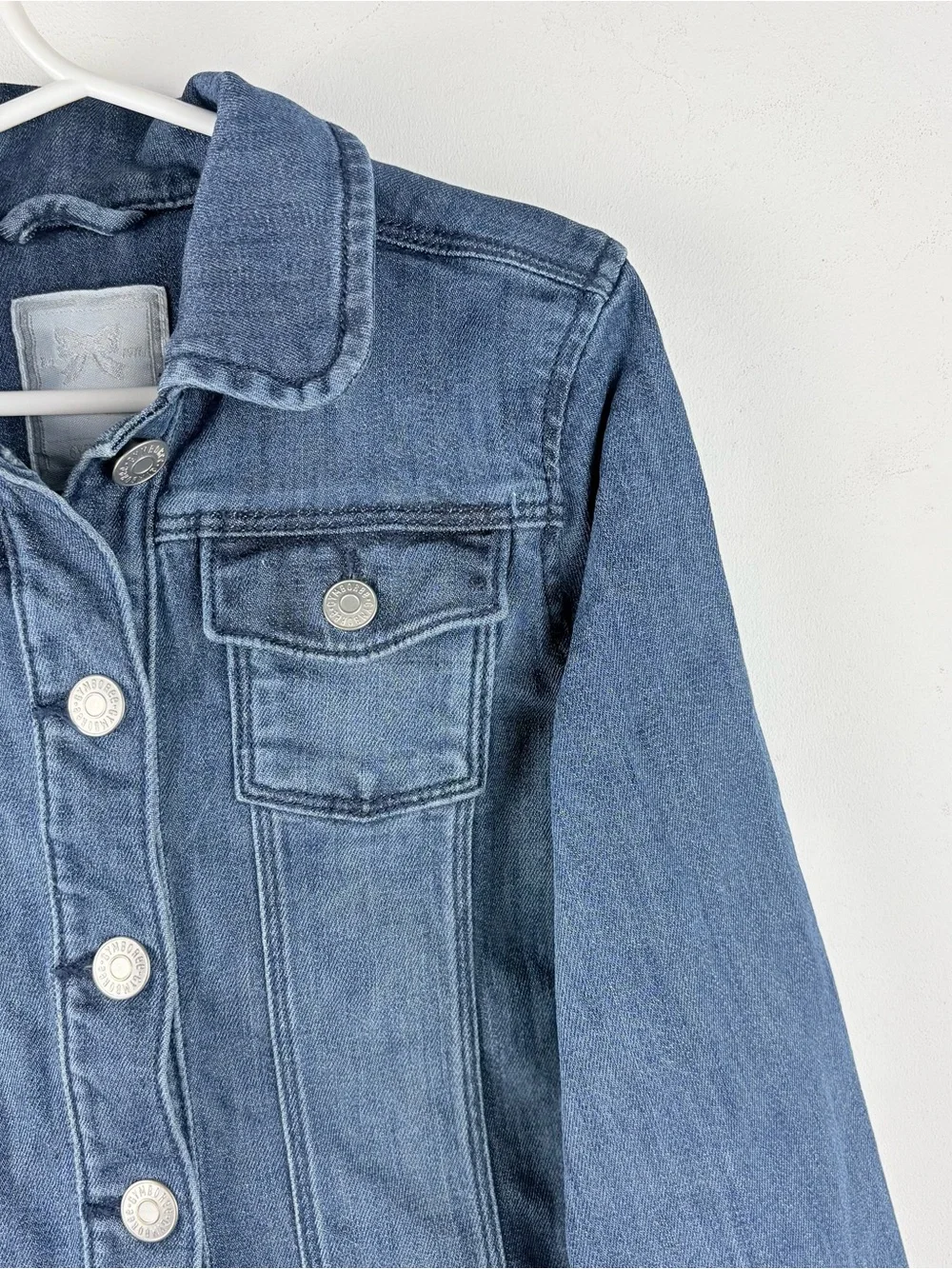 Gymboree Girls Blue Denim Jacket Button Front Pockets Small 5 6 Classic Staple